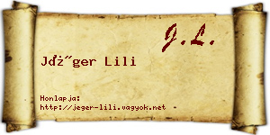 Jéger Lili névjegykártya