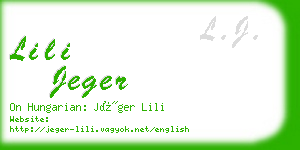 lili jeger business card